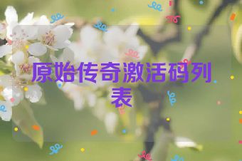 原始传奇激活码列表