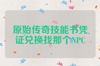 原始传奇技能书凭证兑换找那个NPC