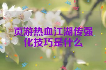 页游热血江湖传强化技巧是什么