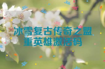 冰雪复古传奇之盟重英雄激活码