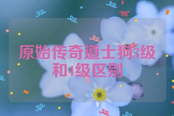 原始传奇道士狗3级和4级区别