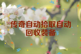 传奇自动拾取自动回收装备