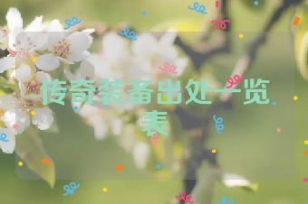 传奇装备出处一览表