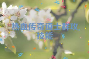 热血传奇道士群攻技能