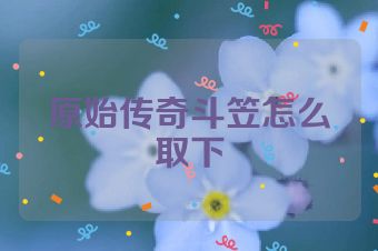 原始传奇斗笠怎么取下