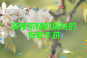 装备带随机属性的传奇手游