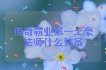 传奇霸业第一土豪法师什么装备