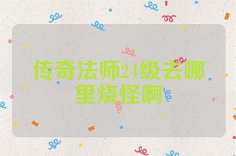 传奇法师24级去哪里烧怪啊