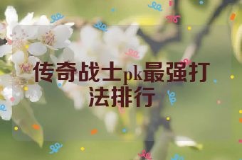 传奇战士pk最强打法排行