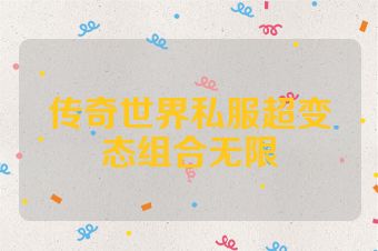 传奇世界私服超变态组合无限