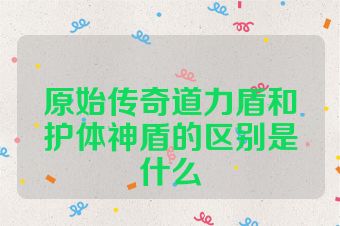 原始传奇道力盾和护体神盾的区别是什么