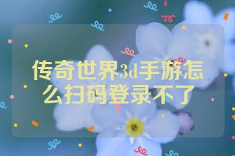传奇世界3d手游怎么扫码登录不了
