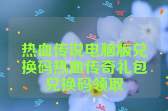 热血传说电脑版兑换码热血传奇礼包兑换码领取
