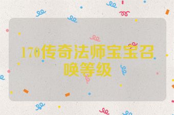 170传奇法师宝宝召唤等级