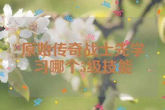 原始传奇战士先学习哪个5级技能
