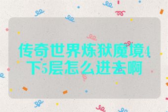传奇世界炼狱魔境4下5层怎么进去啊