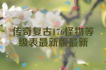 传奇复古176怪物等级表最新版最新
