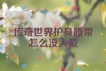传奇世界护身腰带怎么没人戴