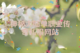 神秘大陆单职业传奇私服网站