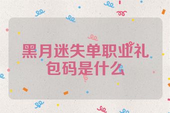 黑月迷失单职业礼包码是什么