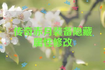 传奇赤月装备隐藏属性修改