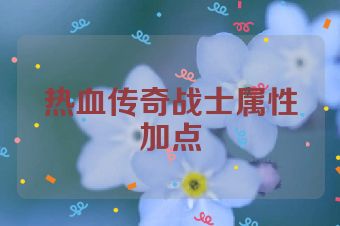 热血传奇战士属性加点