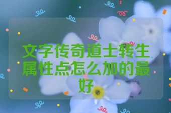 文字传奇道士转生属性点怎么加的最好