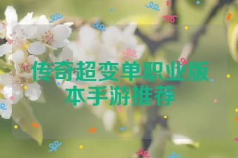 传奇超变单职业版本手游推荐