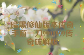暗黑修仙版本传奇手游一刀9999999传奇破解版