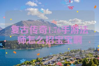 复古传奇1.76手游法师怎么招宝宝啊