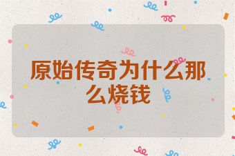 原始传奇为什么那么烧钱