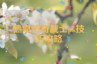 热血传奇战士pk技巧攻略