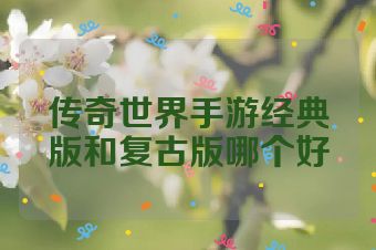 传奇世界手游经典版和复古版哪个好