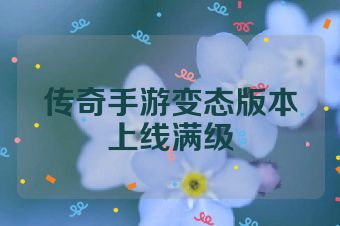 传奇手游变态版本上线满级