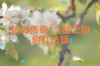热血传奇1.76战士如何打法师
