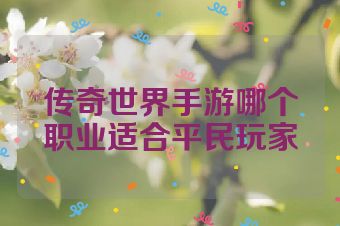 传奇世界手游哪个职业适合平民玩家