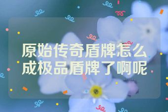 原始传奇盾牌怎么成极品盾牌了啊呢