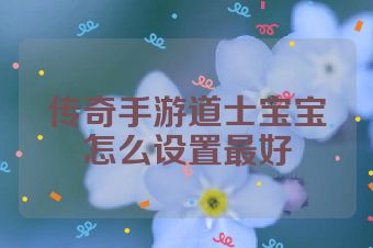 传奇手游道士宝宝怎么设置最好