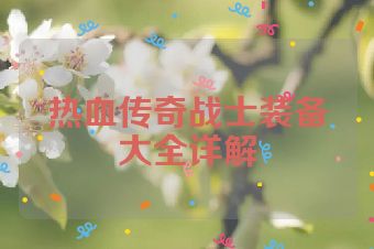热血传奇战士装备大全详解