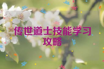 传世道士技能学习攻略