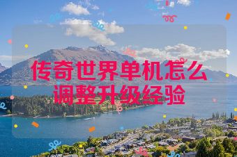 传奇世界单机怎么调整升级经验