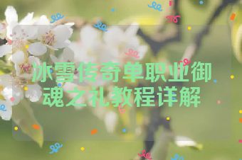 冰雪传奇单职业御魂之礼教程详解
