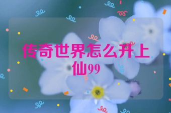传奇世界怎么升上仙99