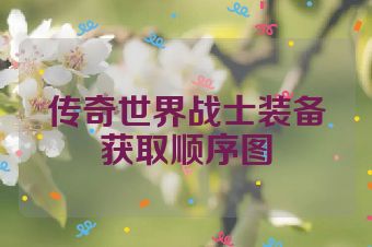 传奇世界战士装备获取顺序图