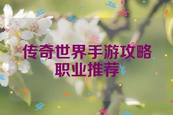 传奇世界手游攻略职业推荐