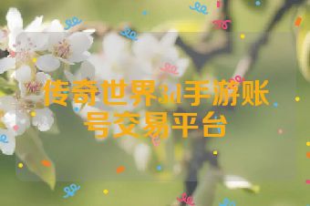 传奇世界3d手游账号交易平台