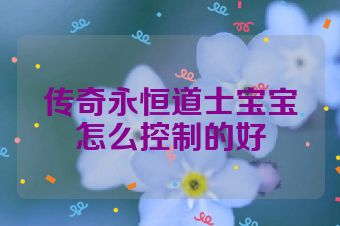 传奇永恒道士宝宝怎么控制的好