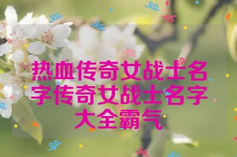 热血传奇女战士名字传奇女战士名字大全霸气