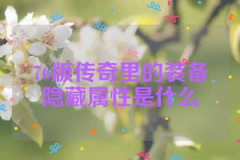76版传奇里的装备隐藏属性是什么