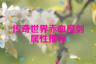 传奇世界赤血魔剑属性推荐